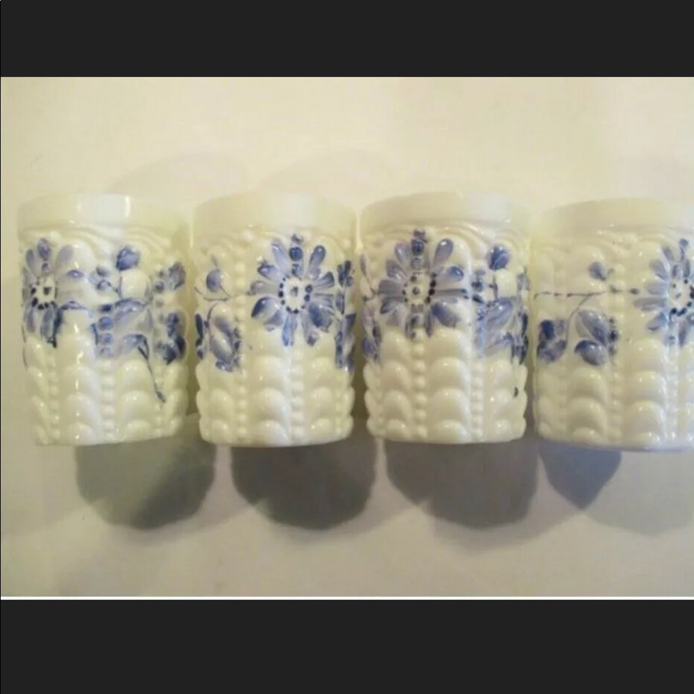 SOLD EAPG Milk Glass Pitcher 5 Tumblers #B45 - Picture 3 of 11